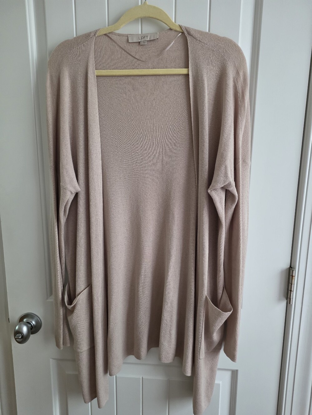 LOFT Open-Front Cardigan in Blush Sz Large